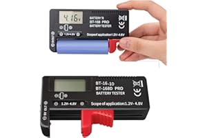 ZFFXH Lot de verificateur de pile 2 testeur de piles batterie portables universels pour AA AAA C D 9 V 3,7 V 1,5 V 18650 Affichage numérique de petites testeur de piles boutons