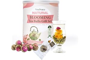 VITALFOREST Blooming Tea Flowers Gift Set, 10 Unique Varieties Flowering Tea Balls, Individual Packing Handmade Flower Teas for Anniversary, Valentine, Birthday