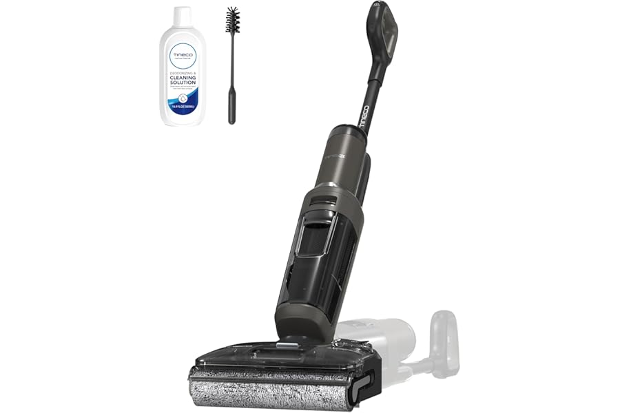 Tineco FLOOR ONE i6 Stretch, Vacuum Cleaner and Floor Cleaner 2 in 1, 20 000Pa, 180° Flat Design, Anti-Tangle, Self-Cleaning, Drying 85°C, 40 Min Autonomy, Pouch Cell Battery