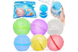 DLISHKA 6PCS Reusable Water Balloons,Splash Fun Water Balloon Kit,Reusable Water Balloons For Pool Toys And Beach Ball Games,Enjoy Summer Fun For Kids And Adults With These Water Balloons! (Shells)