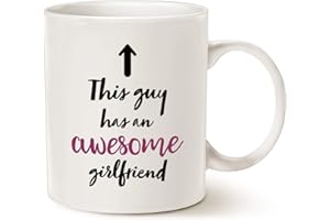 THIS MIGHT BE WINE Funny Boyfriend Coffee Mug Christmas Gifts, This Guy Has an Awesome Girlfriend Best Valentines Day Gifts for Boyfriend Men, Unique Present Ideas for Him Cup White, 11 Oz