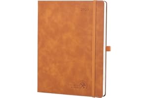 ‎POPRUN POPRUN Kalender 2026 Buchkalender Softcover mit PU-Leder, ca. A4 (26,5 x 21,5 cm) - Terminplaner, Wochenplaner Notizbuch (Jan.2026-Dez.2026) mit 100 GSM Papier - Braun