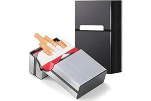 DxxD Papierośnica, metalowa skrzynka na papierosy z zamknięciem magnetycznym, 2 sztuki aluminiowych pudełek na 20 papierosów, obudowa z tworzywa sztucznego, funkcja zatrzasku, lekka skrzynka na