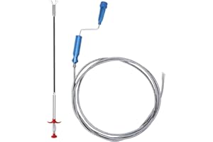 Redamancy Lot de 2 Furet Déboucheur Canalisation Professionnel 3m & 0,6m à 4 Griffes, Déboucheur Canalisation Plomberie, Spirale de Nettoyage de Canalisations, Pour WC, Évier, Canalisation