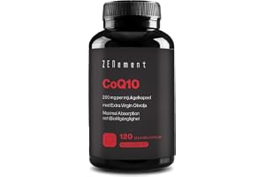 CoQ10 200 mg - 100% Rent med Olivolja, Max Absorption - 120 Softgels | från Naturlig Fermentering - Hög Biotillgänglighet - Glutenfri, Laktosfri, Sojafri - 1/Dag, 4 Månader