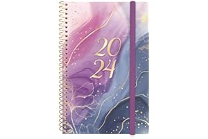 Finocam - Agenda 2024 Espiral Design Collection Semana Vista Horizontal Enero 2024 - Diciembre 2024 (12 meses) Goldy Español