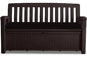 GO4DEMAND Waterproof Garden Bench Cushion 128x50x5cm Outdoor Bench, Eden & Storage Bench Seat Pad Only Extra Thick Swing Bench Patio Furniture Pads Durable & Easy to Clean Removable Cover (Black)