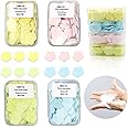 Goodern 400 PCS Petal Soap Sheets Set,Portable And Dissoluble Soap Paper Sheets,Easy to Washing and Cleaning,Perfect for Children Adults Outdoor Travel Soap Tablets Durable Petal Shape Soap Sheets