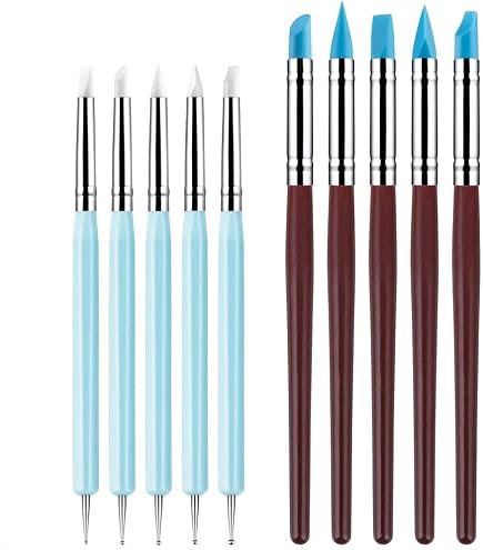 5 Pzi Strumenti per Scultura in Argilla Siliconica Pennelli per Pittura