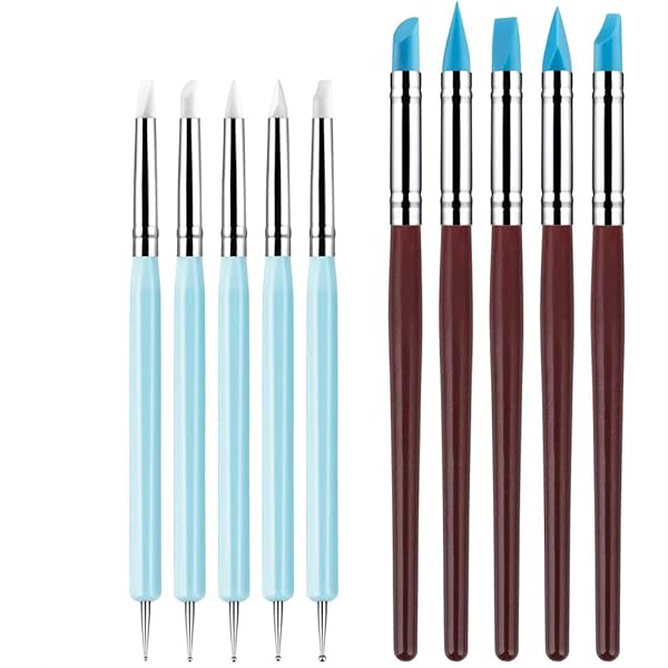 Kit 10 Attrezzi Per Modellare Fondente E Argilla In Silicone - Strumenti Professionali Per Scultura Fai Da Te - Foto 4