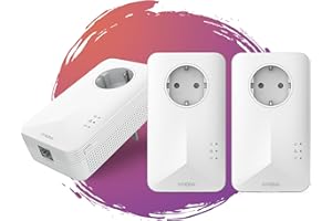 STRONG PLC 1000 Mbps | Paquete de 3 | Enchufe filtrado | Puerto Gigabit Ethernet | Compatible con Caja de Internet | Ideal para Multi TV | HD Streaming | Listo para Usar | 4 años de garantía