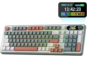 RK ROYAL KLUDGE S98 Klawiatura mechaniczna z inteligentnym wyświetlaczem i przyciskiem, 96% bezprzewodowa klawiatura mechaniczna BT/2.4G/USB-C, gorąca wymiana, obsługa oprogramowania