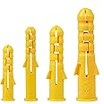 300 Pcs Wall Plugs Set, All in One Multi Purpose raw plugs, 6 8 10 mm Assorted Size Expansion Raw Plugs, Masonry Expansion Wall Plugs for Plasterboard Fixings