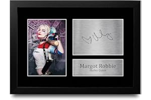 HWC Trading A4 FR Margot Robbie Suicide Squad Harley Quinn Presents Printed Signed Autograph Picture for Movie Memorabilia Fans - A4 Framed