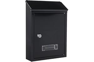 ROTTNER HomeDesign cassetta postale HomeDesignMailbox HDM-2100-Antracite, in acciaio, 2 feritoie, targhetta portanome integrata nella finestra di visualizzazione, goffratura, serratura a cilindro, antracite.