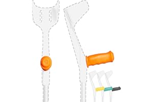 ‎MY ADD ON MySleeve - Ergonomische Griffe für Krücken (2 Stück), verhindert das Herunterfallen von Krücken, Krücken Polster, Zubehör Krücken, NICHT für anatomische Krücken - 21x6,5x9cm, orange