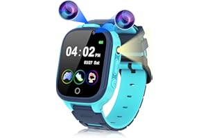 KESASOHE Orologio Smartwatch Bambini 24 Giochi,Contapassi 2*Fotocamere Musicale Torcia Sveglia Touchscreen Ragazzi e Ragazze Smart Watch,Orologio Bambini per Regalo di Compleanno 4-12 Anni[Scheda SD integrata]