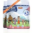 Bumtum Chota Bheem Small/S Size Baby Diaper Pants, 156 Count, Leakage Protection Infused With Aloe Vera, Cottony Soft High Absorb Technology