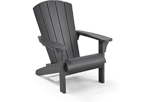 Keter 17208310a Allibert by Troy Adirondack Chair, Outdoor Gartenstuhl aus Kunststoff, Wetterfest, Terrasse und Balkon, Anthrazit, 93 x 81 x 96.5 cm