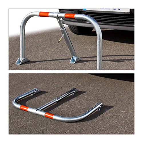 Relaxdays Parkplatzsperre manuell mit Schloss und Leuchtmarkierung, 10017409 - 2