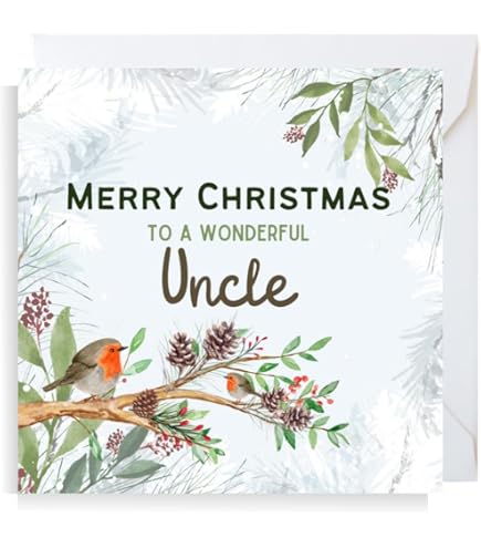 Traditional Christmas Card Uncle - 9 X 6 Inches - Regal Publishing: Greeting Cards