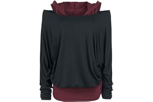 Black Premium by EMP Damen schwarzes lockeres Langarmshirt mit Top