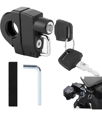 Cinturino Universale Con Lucchetto Per Casco Moto – D-Ring In Acciaio Inox, 2 Pezzi, Nero