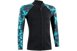 YDQUANI 2mm Wetsuit Top Neoprene Wetsuits Jacket Thermal Long Sleeves Diving Suit for Men Women Open Water Swimming Snorkeling Scuba Diving Surfing