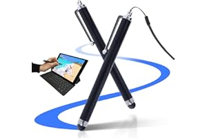 CUIDONGSHENG 2 Pièces Stylet Tablette Universel pour Écrans Tactiles, Stylet Pencil Compatible avec Android/iOS/Telephone/Tablettes, Stylo Tactile avec Support Fil à Ressort pour Écrans tactiles Thermomix 5 et 6
