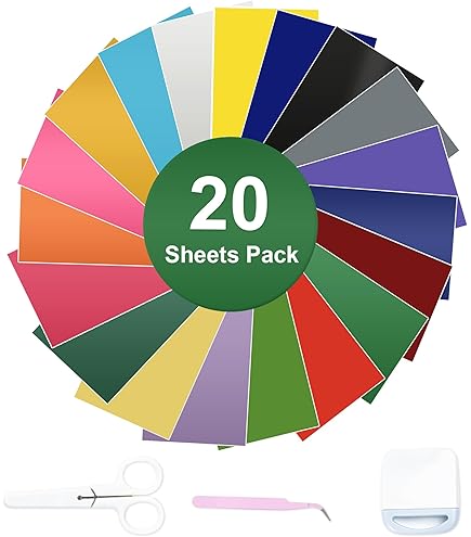 Vinile Adesivo Per Plotter - 20 Fogli 30.5x20cm, Multicolore, Per Decorazioni Fai Da Te - Foto 4