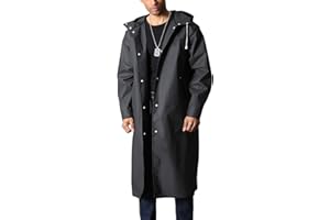 Memoryee Men's Raincoat Waterproof Reusable Hiker Rain Poncho with Hood Long Multi Jacket Urban Outdoor