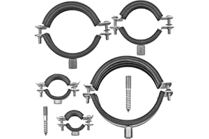 Quality Pipe Clamps Made of Stainless Steel | A2 | 12 to 207 mm | with Sound Protection + Hanger Bolt | Simply Select Your Desired Size and Quantity >>> 95-103 mm Diameter | Pack of 1