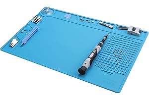 Moendergo Silikonowa mata lutownicza, odporna na wysoką temperaturę mata naprawcza, elektroniczna mata do lutowania, lutowania, spawania, pistolety, silikonowa, 340 mm x 230 mm