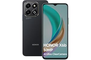 HONOR X6b Smartphone 4Go 128Go, 5200mAh Batterie, Appareil Photo 50MP, 6.56" 90Hz TFTLCD, Android 14, Double Sim, NFC,Noir