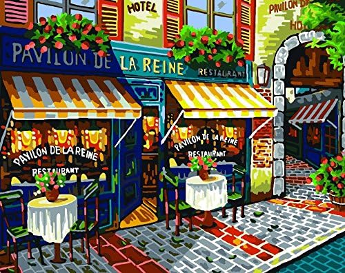 [ New Release ] Diy Oil Painting by Numbers, Paint by Number Kits - Paris Street View 16*20 inches - Digital Oil Painting Canvas Wall Art Artwork Landscape Paintings for Home Living Room Office Christmas Decor Decorations Gifts - Diy Paint by Numbers Diy Canvas Kit for Adults Advanced Children Seniors Junior - New Arrival - No. D159