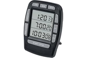 NINE RONG Jayron JR-KT001 Timer Digitale Ampio LCD Timer Digitale a 3 Canali,Timer da Cucina,Timer per Conto alla Rovescia Timer di Cottura Allarme Forte Magnete Staffa Batteria Sostituibile per Bambini Anziani