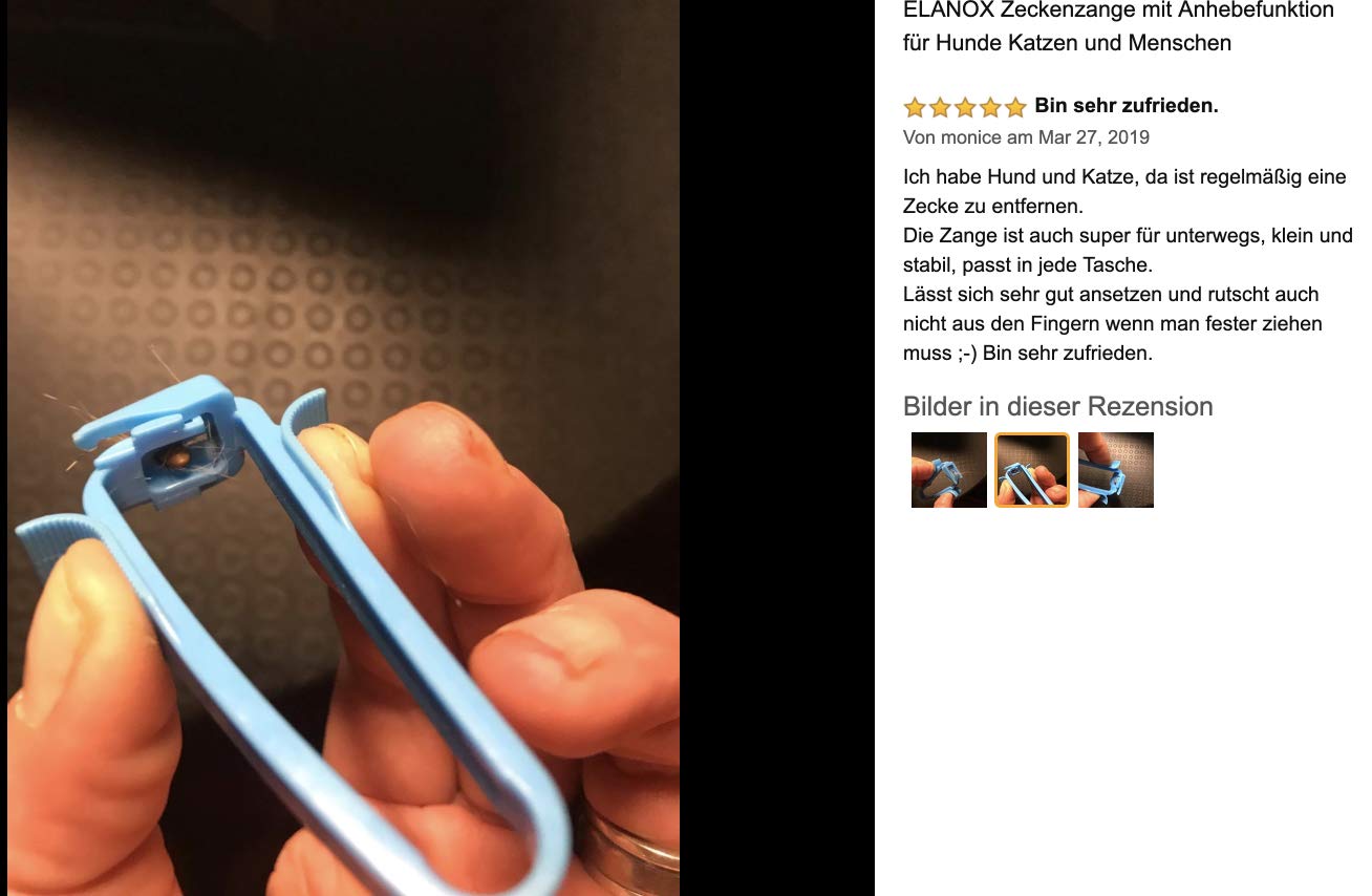 ELANOX pet Tick Remover tweezers with lifting funktion for dog cats and people made in Germany - Image 9