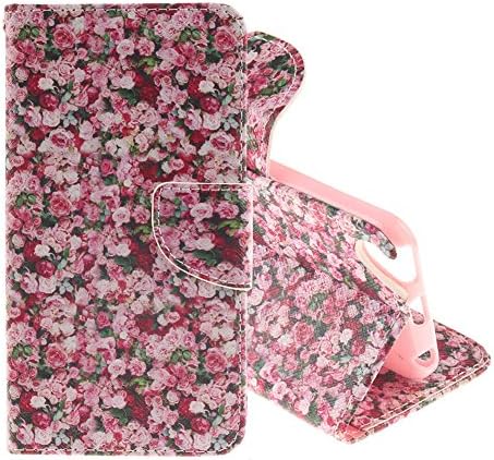 Pridot Retro Style Protective Cover for iPod Touch 6th/5th Case High Quality PU Pouch Flip Wallet Case with Card Holder &amp; Magnetic Closure - Rose Garden