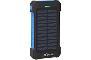 Xlayer Solar Powerbank Ladebar 8000mAh Akku, externes Ladegerät für iPhone, iPad, Samsung, Huawei, Xiaomi, AirPods,Tragbar, Mobile Charging Camping, Outdoor, Notfall Energie