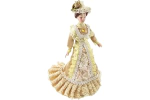 Melody jane Casa Delle Bambole Vittoriano Donna Constance in Dorato Completo Porcellana 1:12 Scala Persone