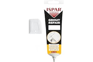 ISPAR Lot de 250 g de peinture pour joints de salle de bain et cuisine - Enduit à séchage rapide et prêt à l'emploi - Avec spatule - Pour joints de carrelage et réparation de joints - Inodore et