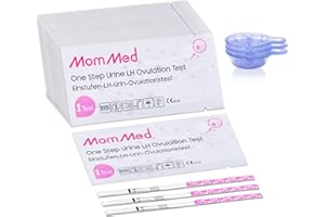 MOMMED 50 test strisce di ovulazione + 50 coppette di raccolta, Monitoraggio accurato del test di ovulazione, Test di ovulazione altamente sensibile