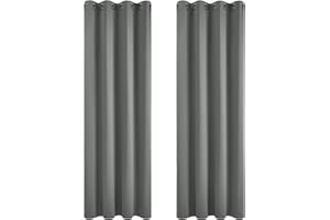 Deconovo Tende per Interni Oscuranti 2 Pezzi 290 CM Altezza, Tende Camera da Letto Coprente Moderne con Occhielli, 140x290 CM (Larghezza x Altezza), Grigio Chiaro