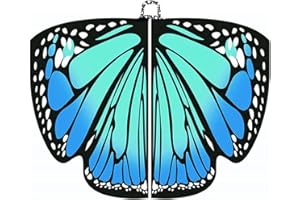QIGEN LTD Adult Butterfly Wing Costumes Fairy Wing Cape for Women Colorful Butterfly Cloak Ladies Dance Dresses Halloween Party Cosplay Costumes Accessoy