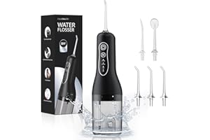 OasiSmile Hydropulseur Jet Dentaire, Irrigateur Oral Portable 260 ml avec 5 Buses et 4 Modes, Favorise l’Hygiène Buccale, Recharge USB-C, Étanchéité IPX7 pour Maison et Voyage
