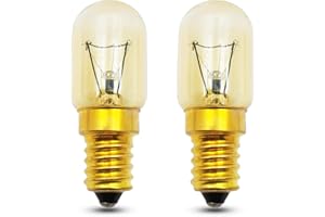 EASYIVY Bombilla Horno E14, Bombilla E14 T22 Lampara de Sal Regulable, Resistente a 300°C, 360LM, Blanco Cálid 2700K para Horno, Microondas, Nevera, Lámpara de Sal, 2 Unidad