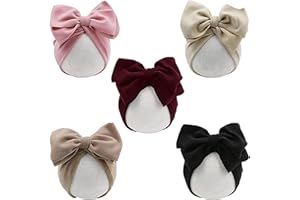 DRESHOW 5 Pezzi Cappello Turbante Bambina Cappellini Berretti e Cappellin per Infantile Bambino Neonato Ragazza