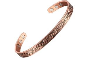 MagEnergy Kuper-Armband für Männer und Frauen 99,99% reines Kupferarmband mit 6 starken Magneten 6,8" verstellbarer Schmuck Lymphdrainage
