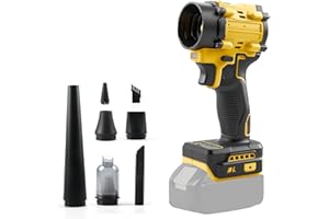 ROADTIME Souffleur sans Fil et aspirateur à Main 2 en 1 Compatible avec Dewalt 20V Batterie (Aucune Pile), 150W Dépoussiéreur à air comprimé sans balais, Aspirateur Portable avec 5 Buses pour Voiture, Maison