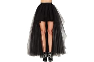 Zooma- Gonna - Donna Black,Moda Tutu Gonna Gonfia delle Donne Rockabilly Rete Nera Molto Indietro Vestito